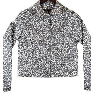 d.jeans Leopard Print Denim Jacket Women's Size S Streetwear‎